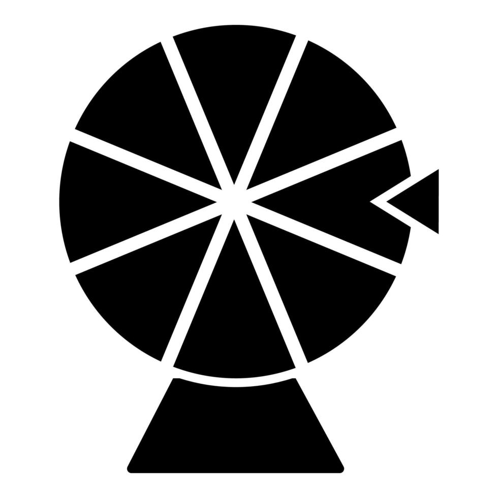 roue de fortune chanceux roulette filage Jeu chance concept icône noir Couleur vecteur illustration image plat style