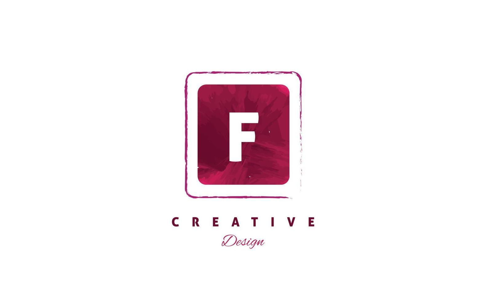 F alphabet conception vecteur avec l'eau Couleur brosse icône Créatif moderne branché logo sur blanc Contexte
