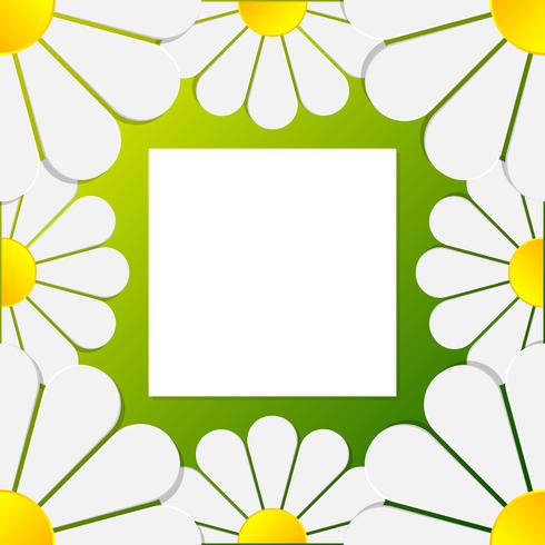 Papier 3d fleur Art Floral Frame Pattern vecteur