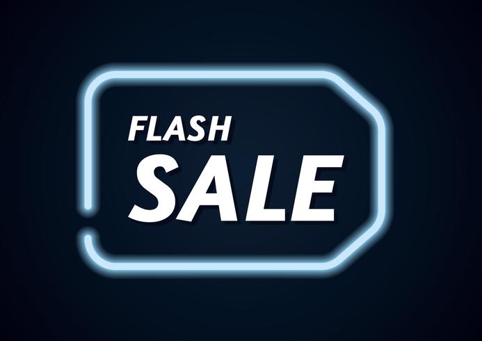 Bannière Flash Promo au néon vecteur