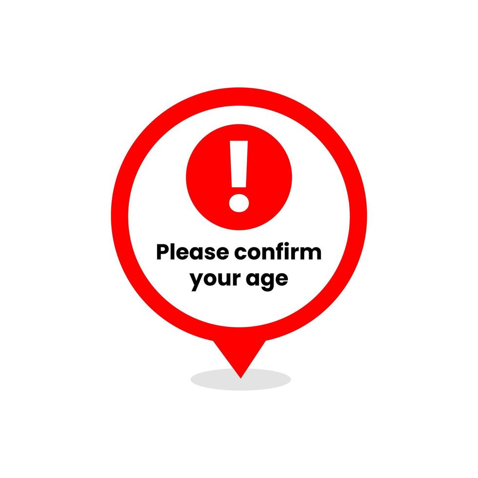 avertissement âge confirmation site Internet signe icône étiquette conception vecteur