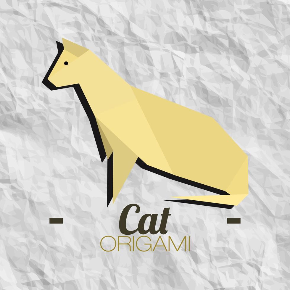 chat animal papier origami vecteur conception