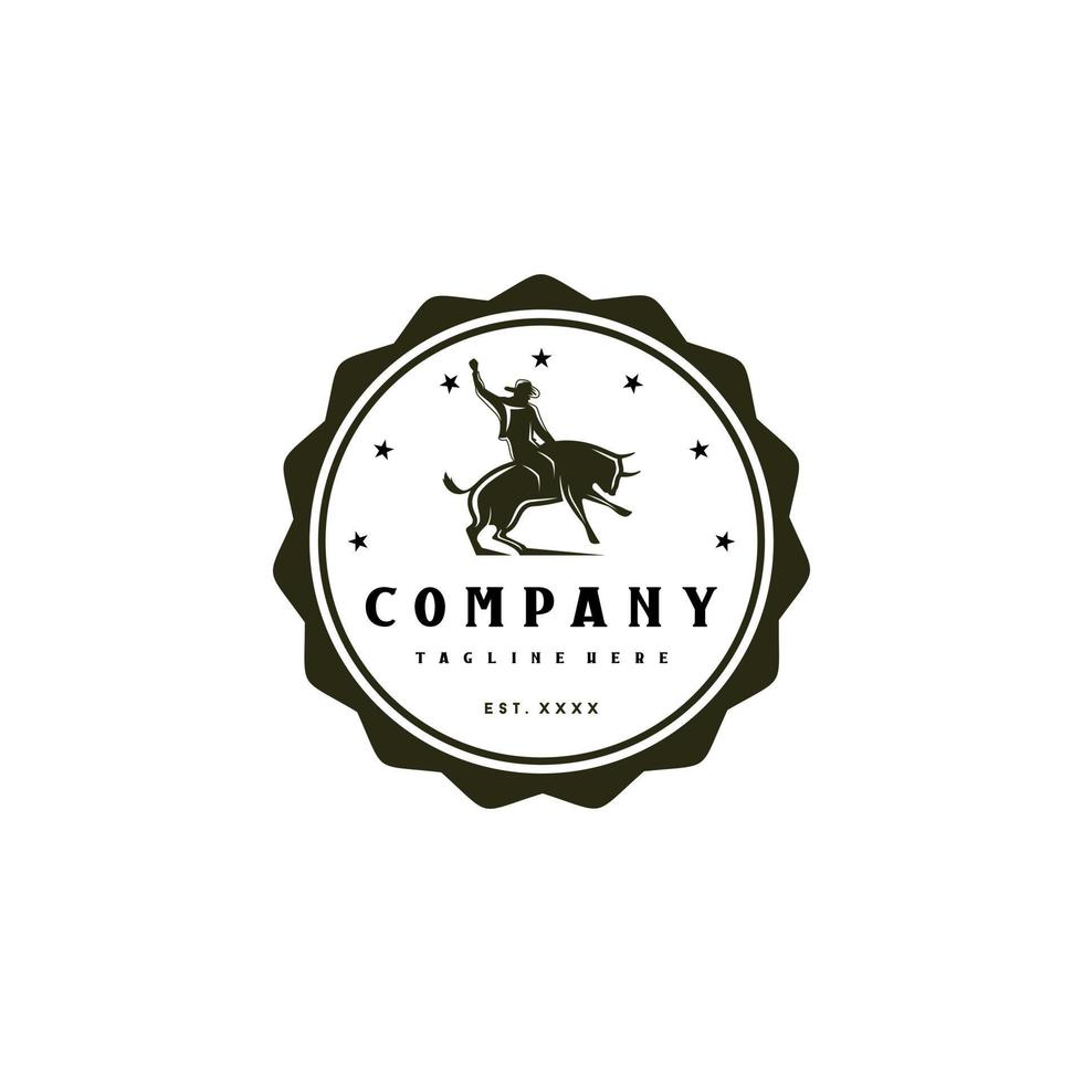 cow-boy logo conception. impressionnant une cow-boy logo. une rodeo cow-boy logotype. vecteur