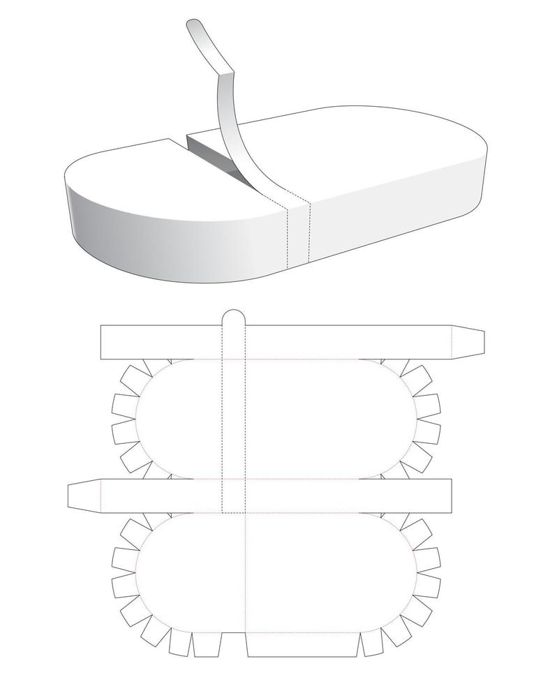 modèle de découpe de boîte d'emballage ronde en étain vecteur