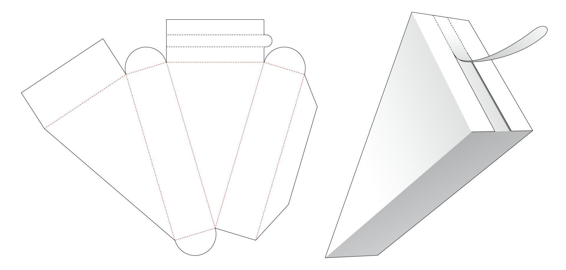 emballage triangulaire avec gabarit découpé à glissière supérieur vecteur