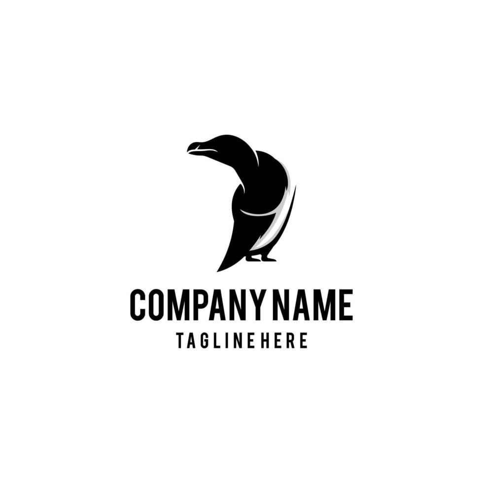 génial pingouin oiseau logo conception icône. génial pingouin conception inspiration. vecteur