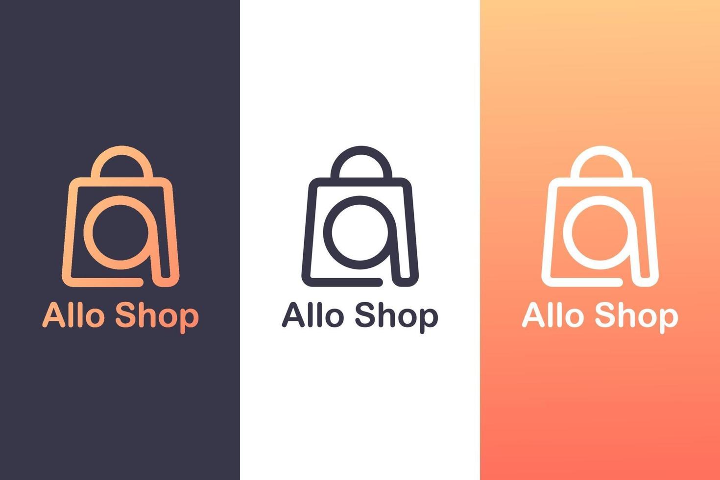 combinant la lettre un logo avec un sac à provisions, le concept d'un logo shopping. vecteur