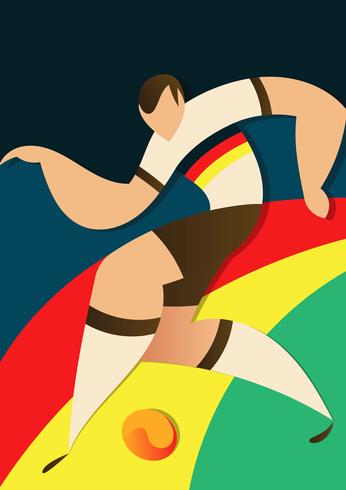 Illustration de joueurs de football Coupe du monde Allemagne vecteur