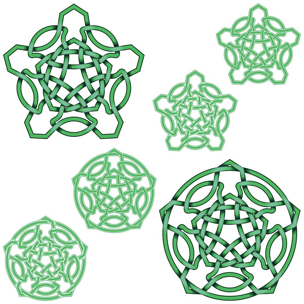 conception d'étoile à cinq branches imbriquées dans un style celtique vecteur