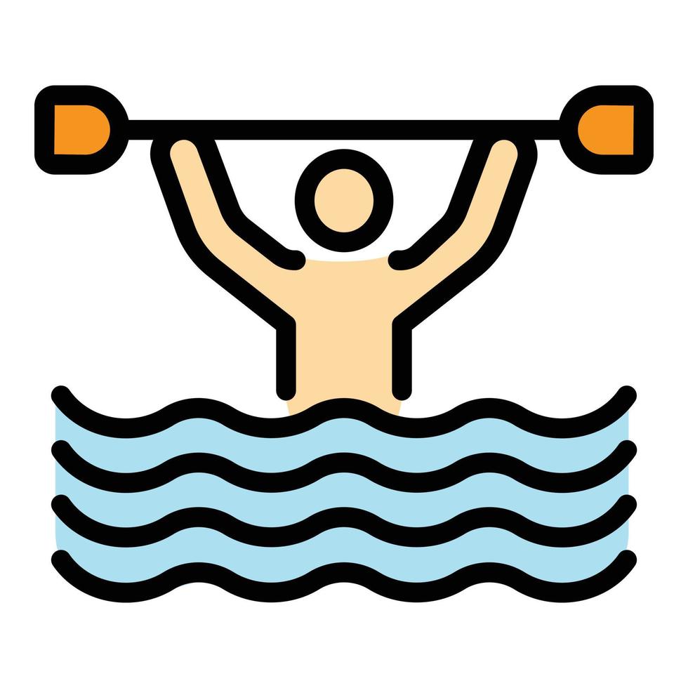 gagnant nageur icône vecteur plat