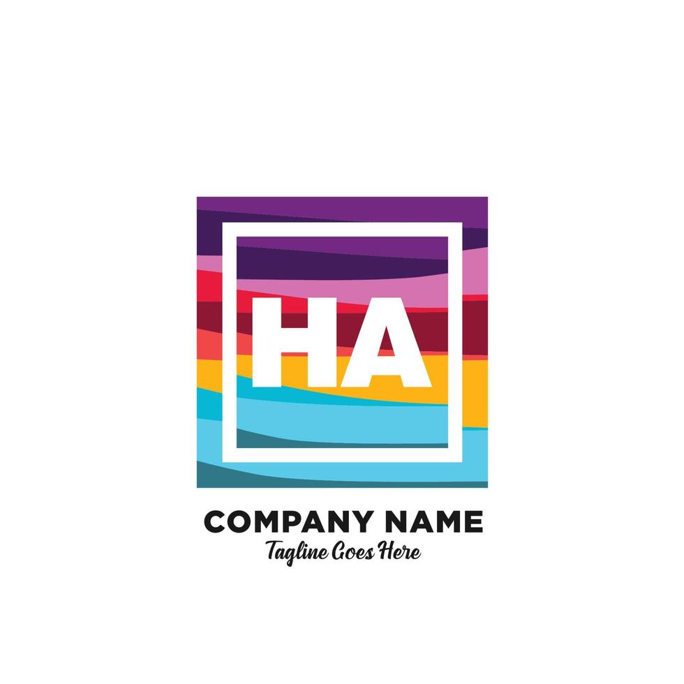 Ha initiale logo avec coloré modèle vecteur. vecteur