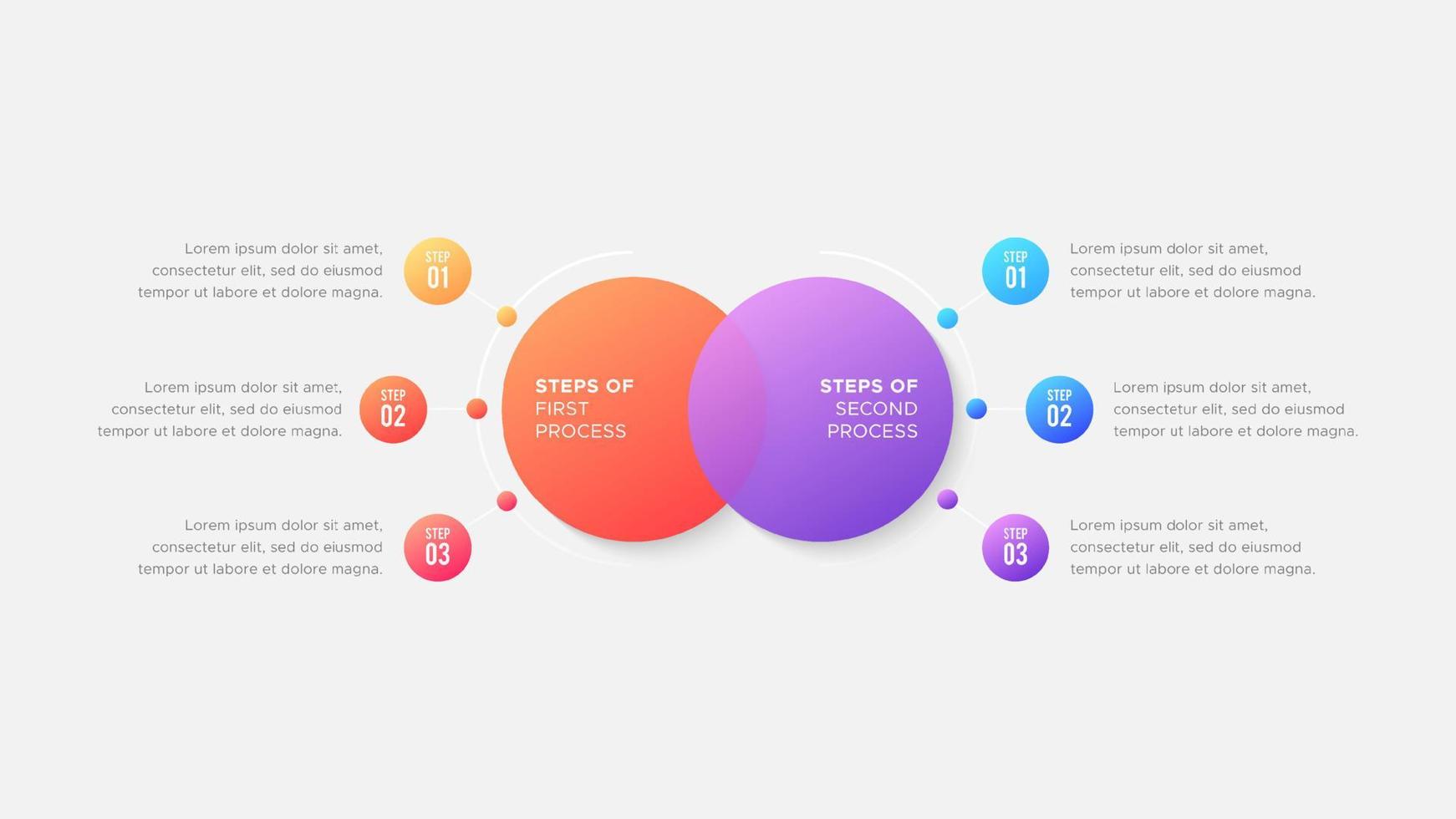 six 6 pas les options cercle affaires infographie moderne conception modèle vecteur