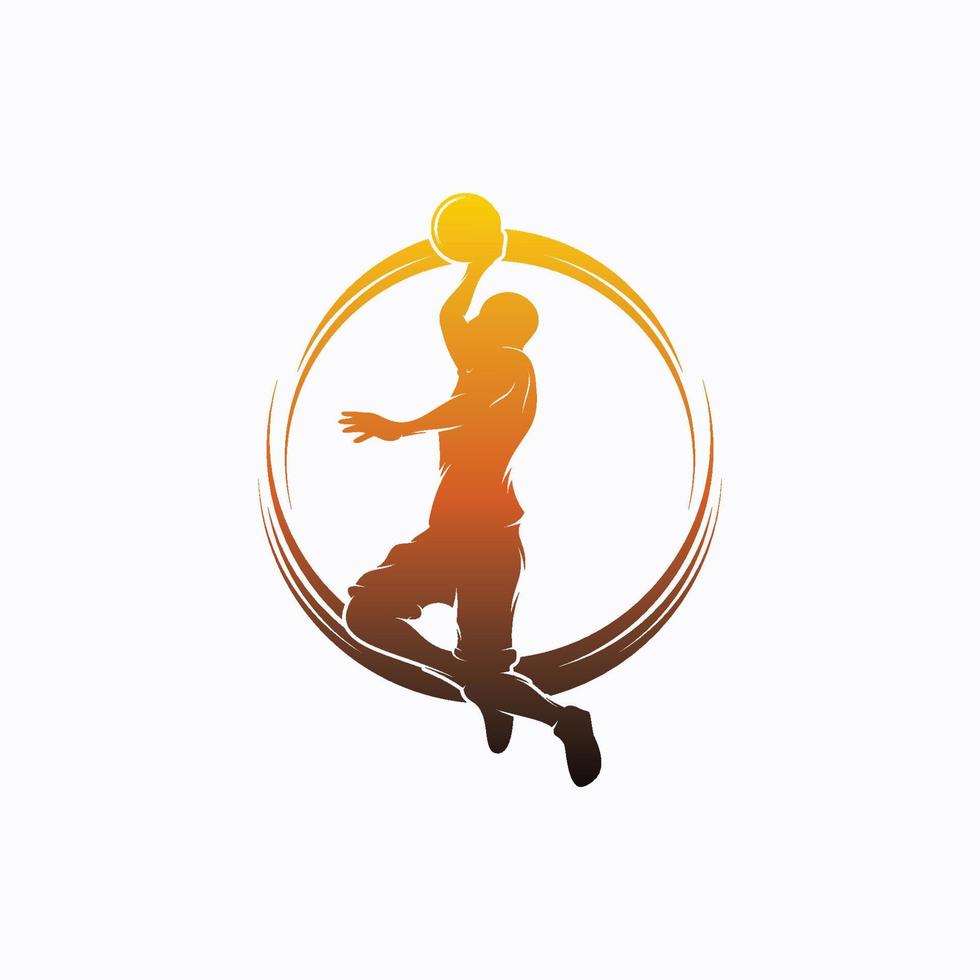 modèle de conception de logo de joueur de badminton vecteur