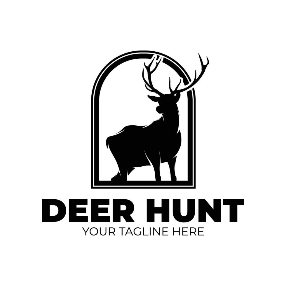 cerf chasse club logo conception vecteur