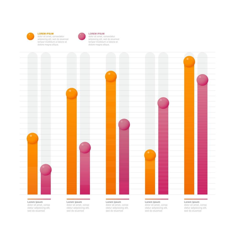 diagramme à barres diagramme graphique modèle d'élément infographique entreprise statistique vecteur