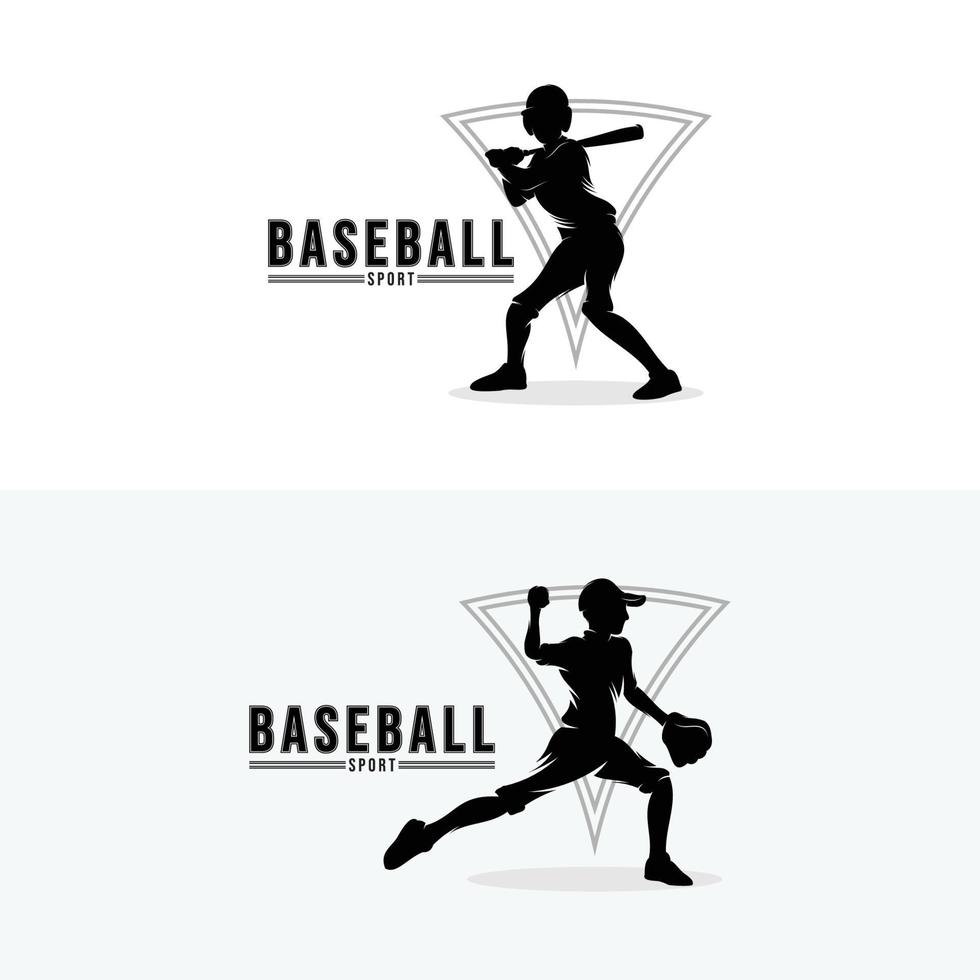 ensemble de base-ball sport logo conception vecteur