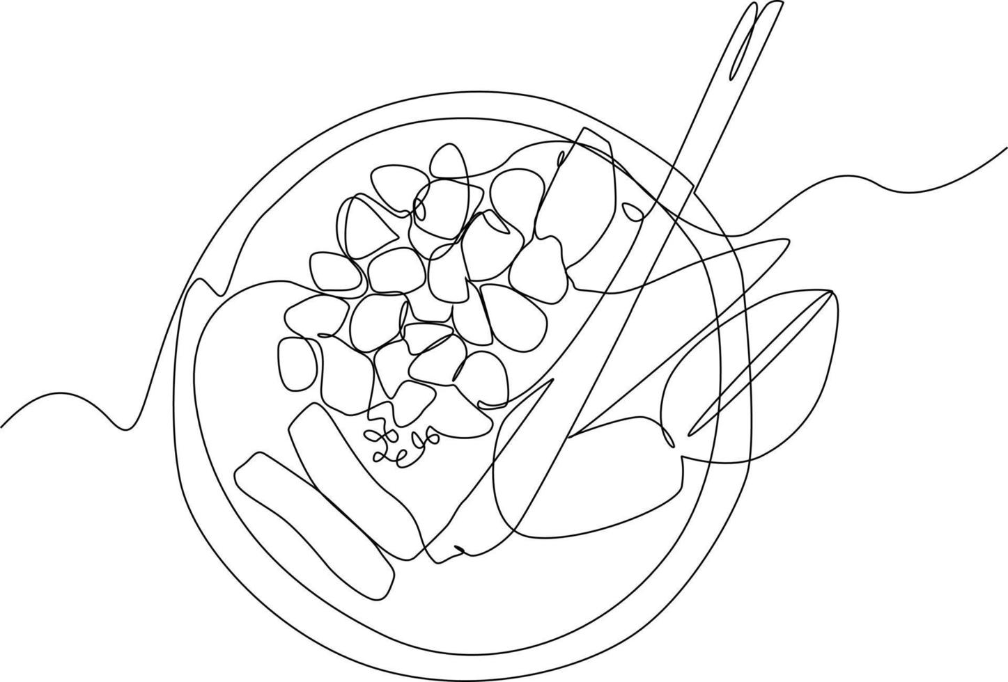 Célibataire une ligne dessin de traditionnel cuisine Ingrédients dans panier. herbes et épices concept. continu ligne dessin conception graphique vecteur illustration.