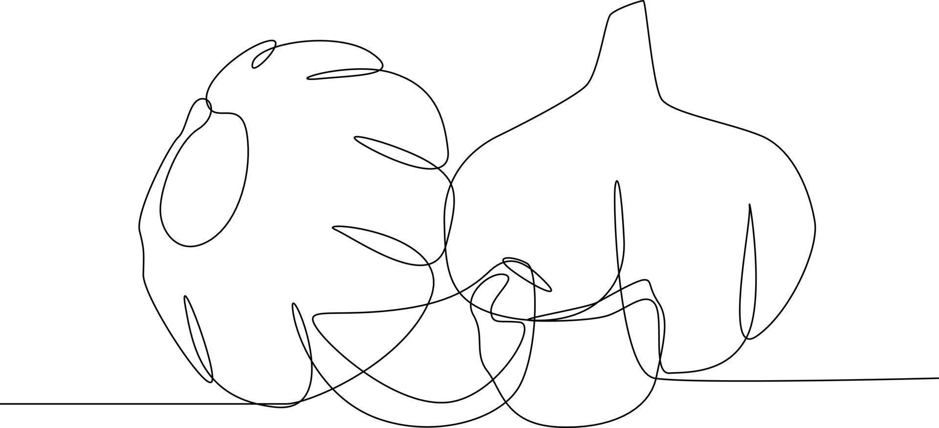 Célibataire une ligne dessin de deux clous de girofle de Ail. herbes et épices concept. continu ligne dessin conception graphique vecteur illustration.