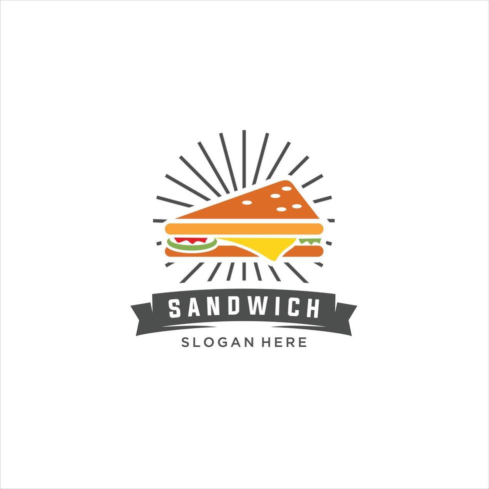 sandwich logo conception concept. adapté sandwich logo. déjeuner, collation, griller. nourriture concept. vecteur illustration