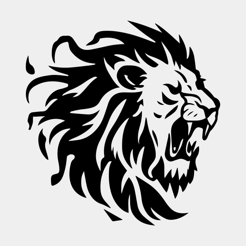 Lion flamme Feu logo sport esport mascotte conception vecteur