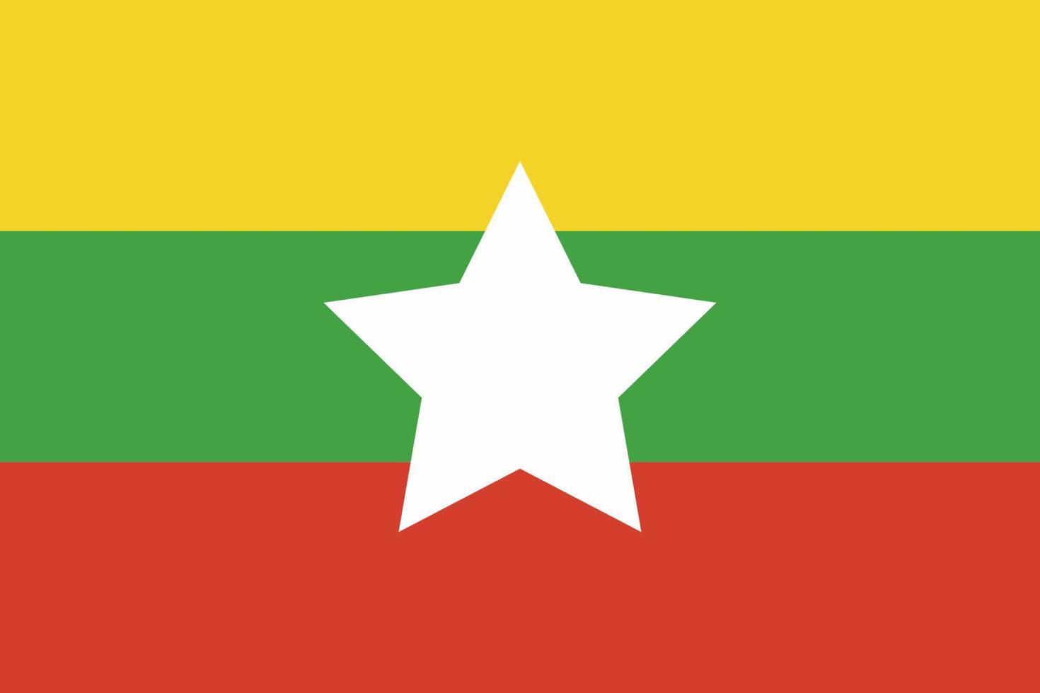 Birmanie myanmar officiellement drapeau gratuit vecteur