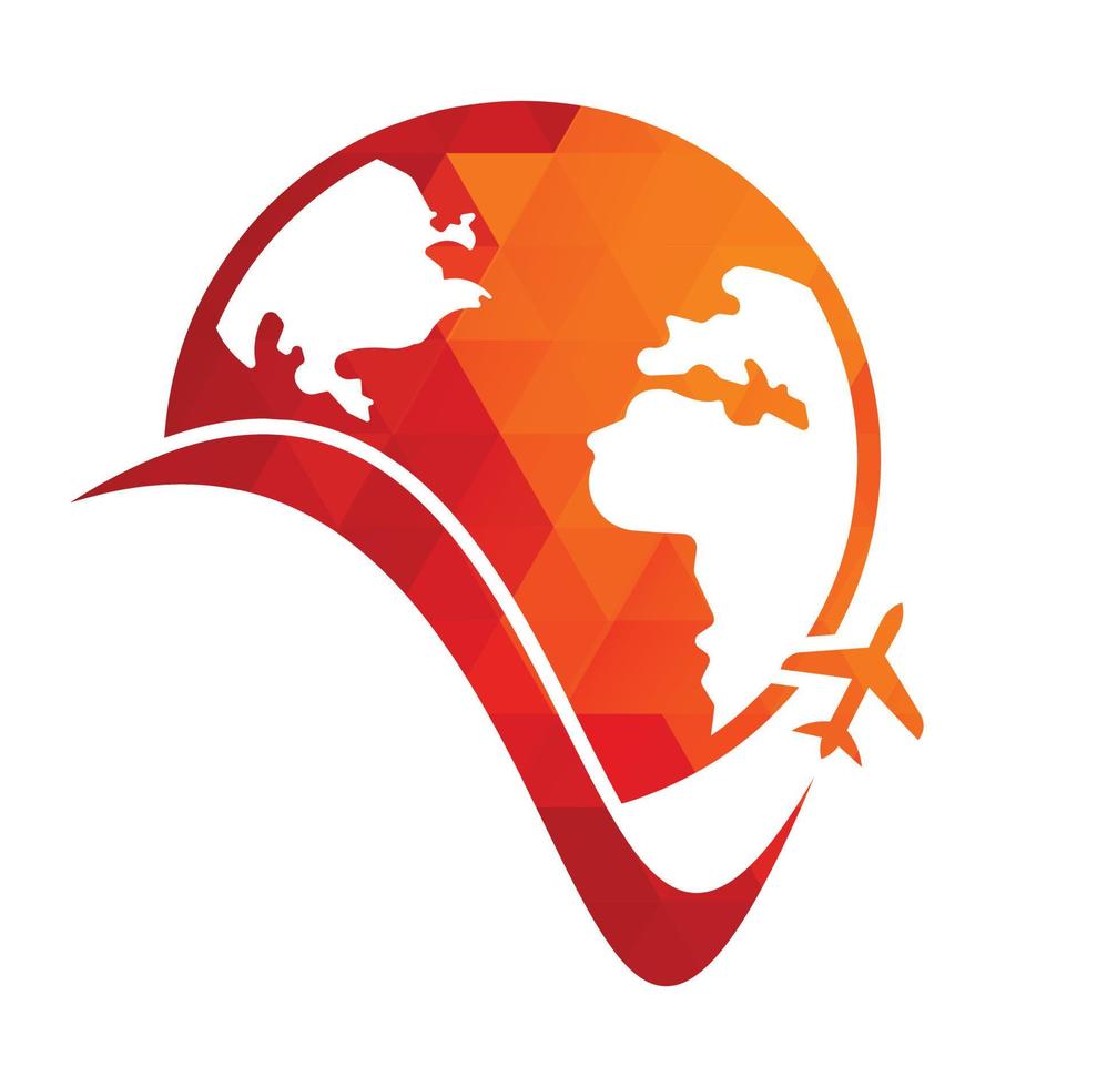 monde Voyage logo conception icône vecteur. avion et monde symbole ou icône. vecteur