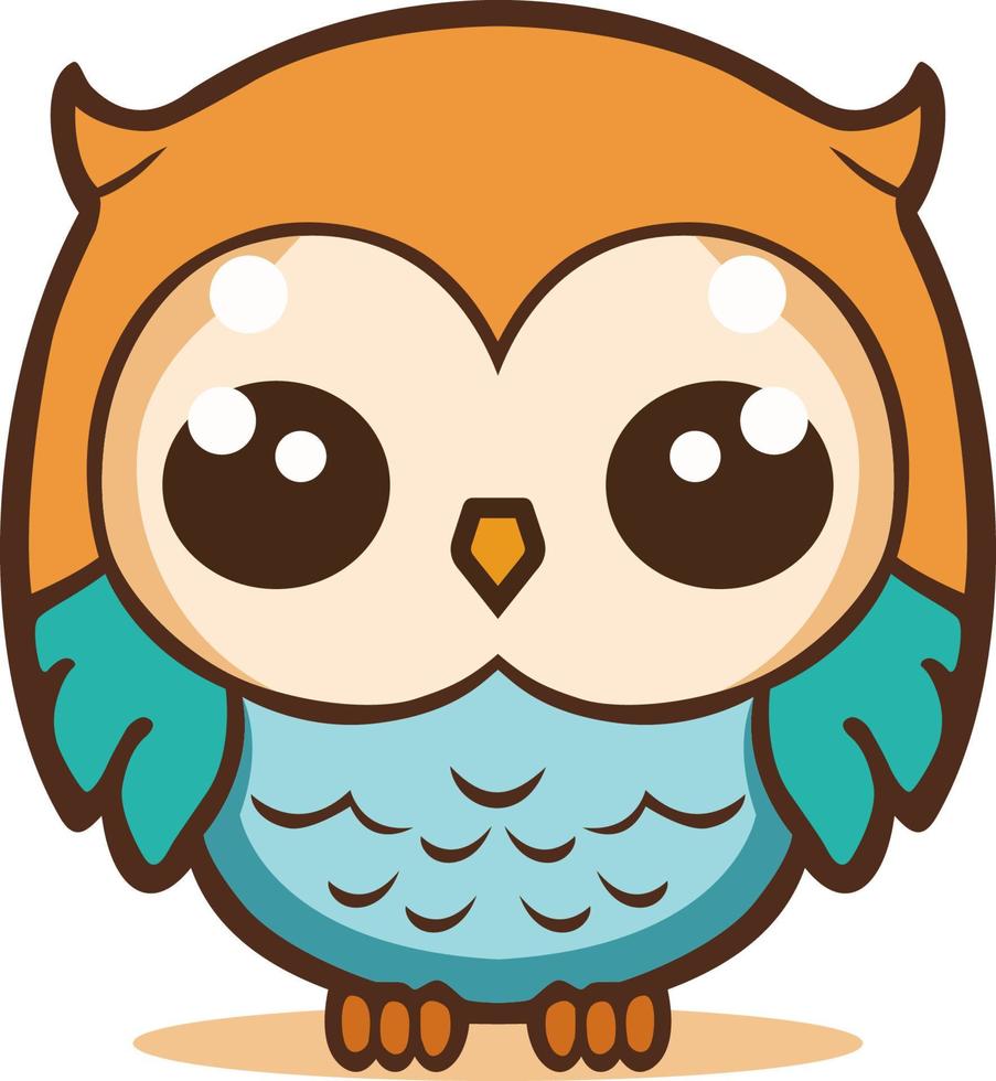 mignonne hibou oiseau vecteur dessin animé