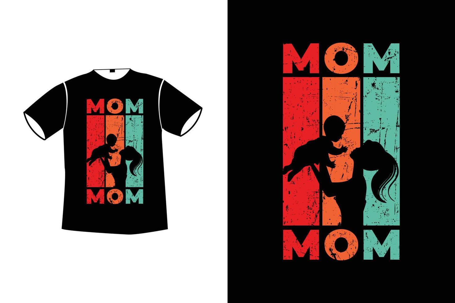 maman amoureux rétro T-shirt conception vecteur