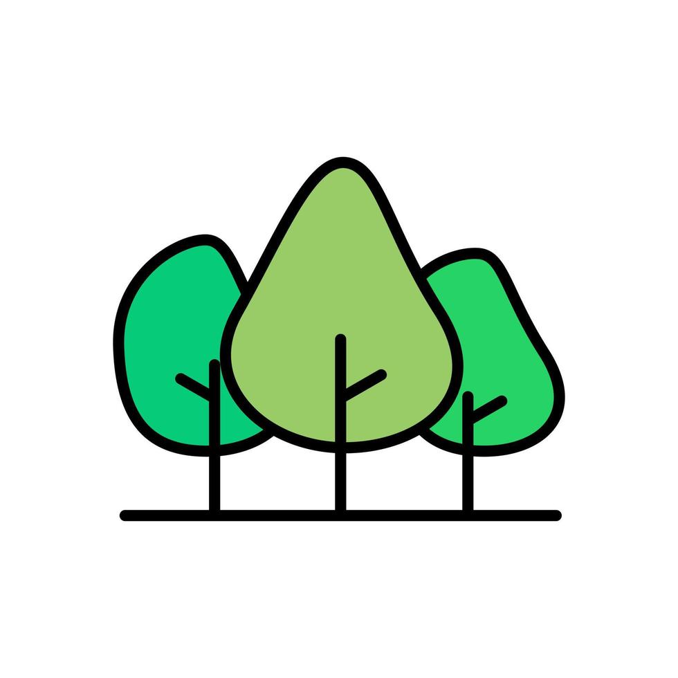 éco croissance des arbres jardin environnement icône contour remplir vecteur