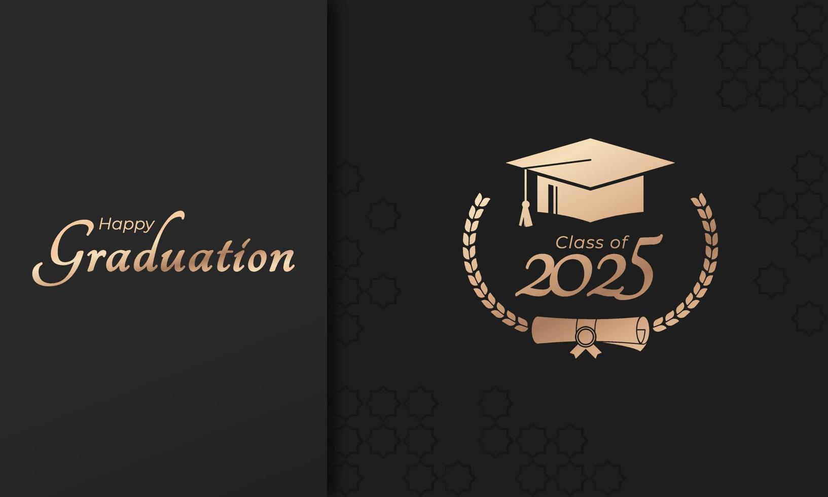 classe de 2025 année l'obtention du diplôme de décorer félicitations avec laurier couronne pour école diplômés vecteur