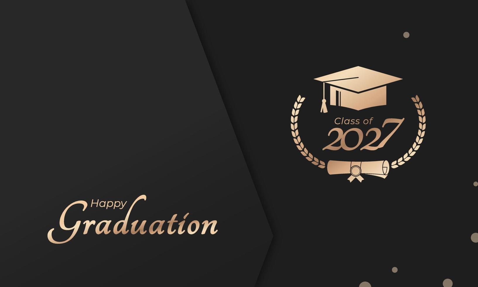classe de 2027 année l'obtention du diplôme de décorer félicitations avec laurier couronne pour école diplômés vecteur