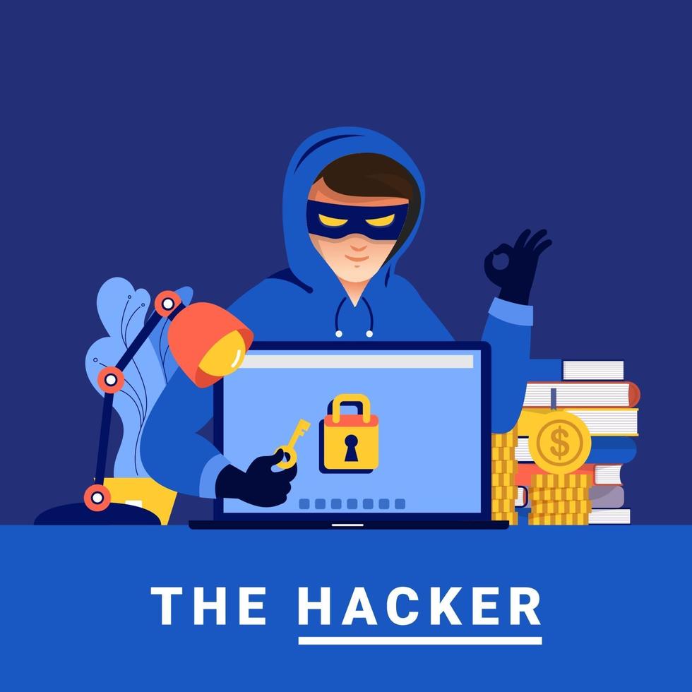 concept de cyber hacker vecteur