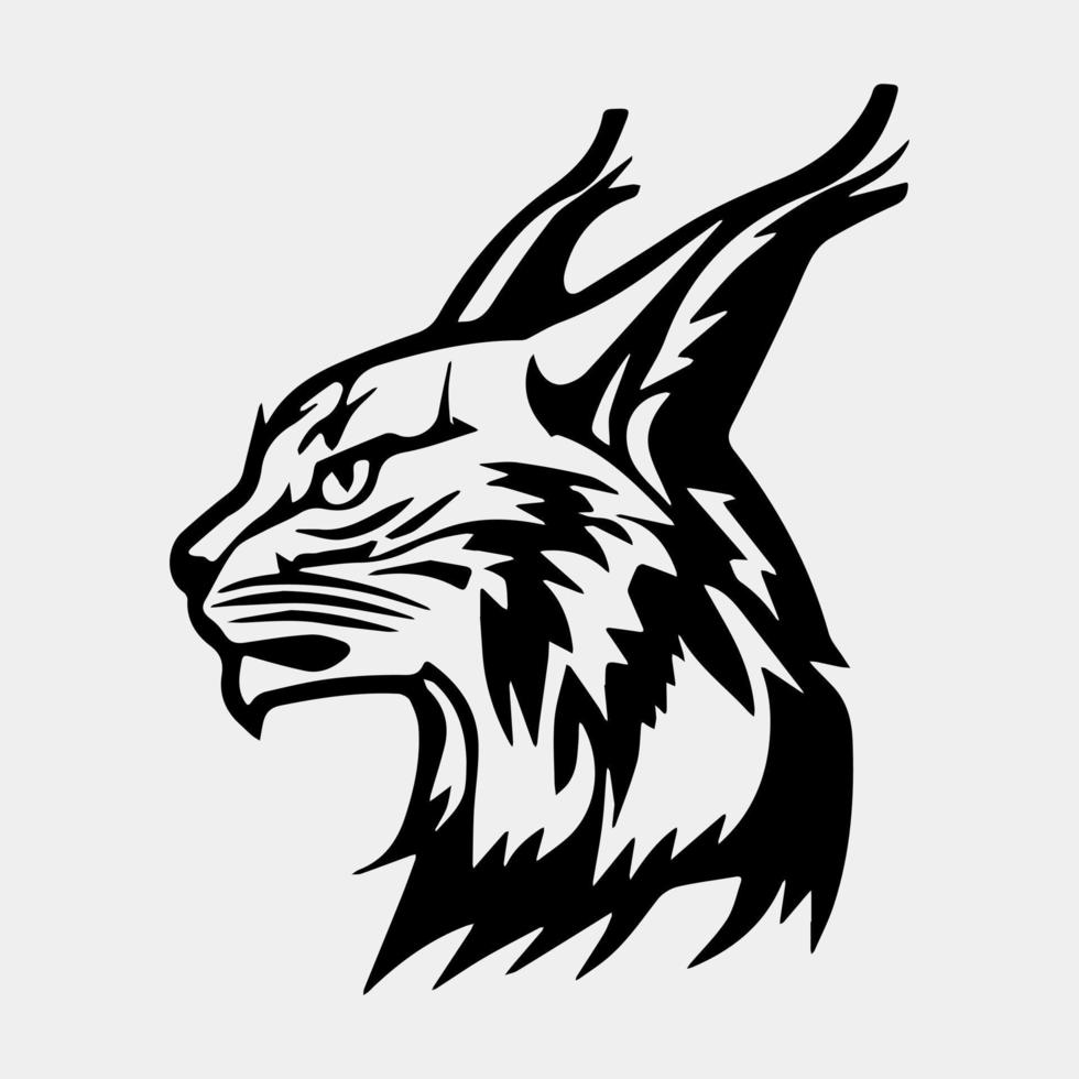 sauvage Lynx tête vecteur logo conception silhouette