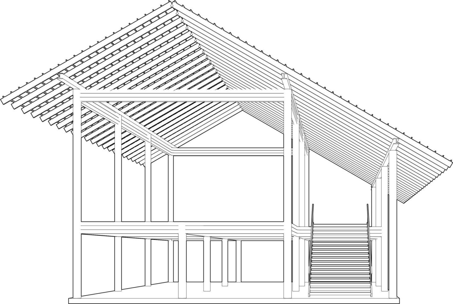 3d illustration de bâtiment structure vecteur