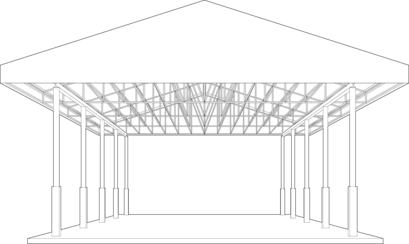 3d illustration de bâtiment structure vecteur