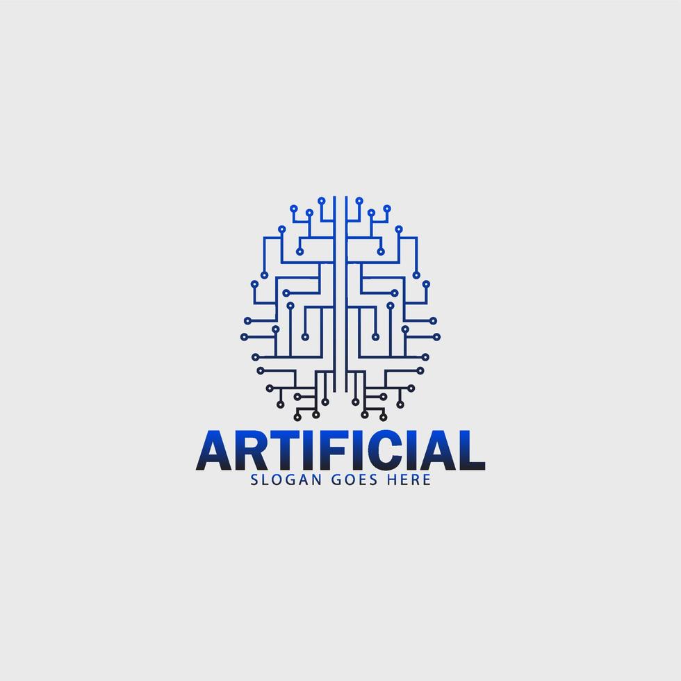 cybernétique cerveau logo, intelligent cerveau logo, numérique cerveau logo vecteur