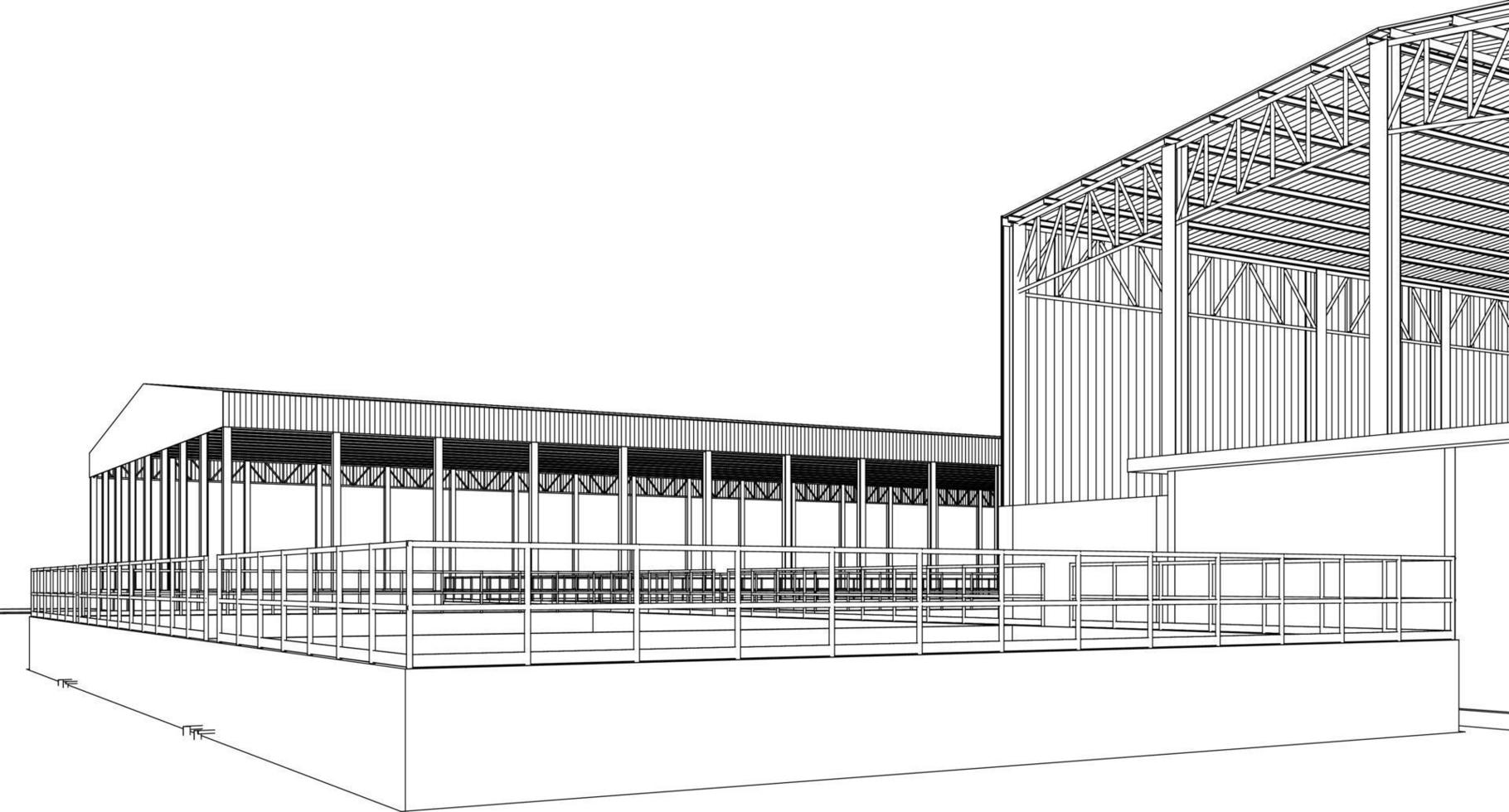 3d illustration du projet de construction vecteur