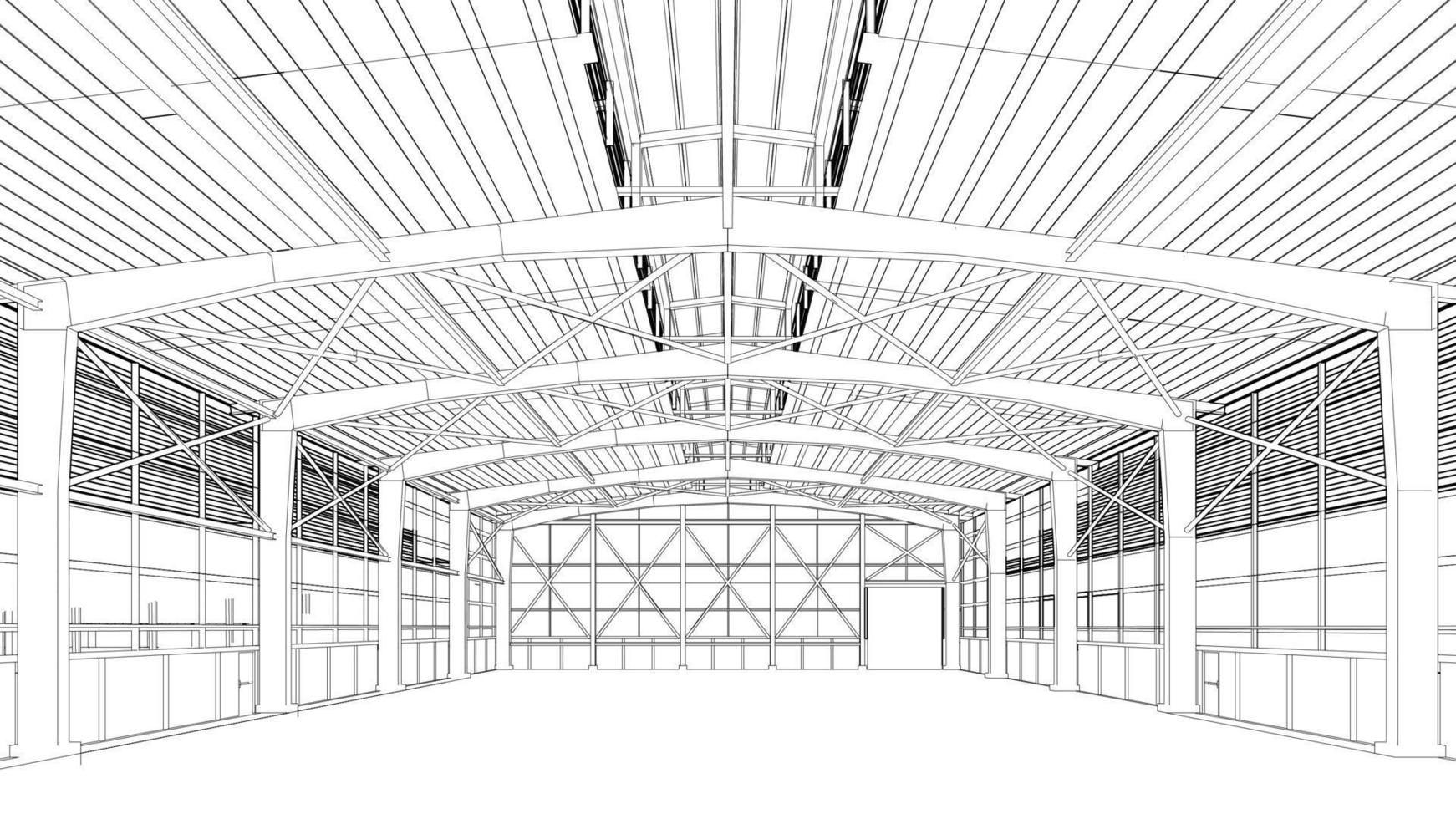 3d illustration de bâtiment structure vecteur