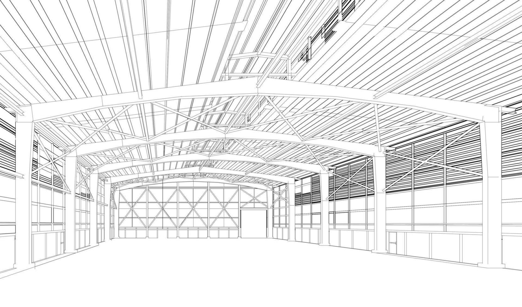 3d illustration de bâtiment structure vecteur