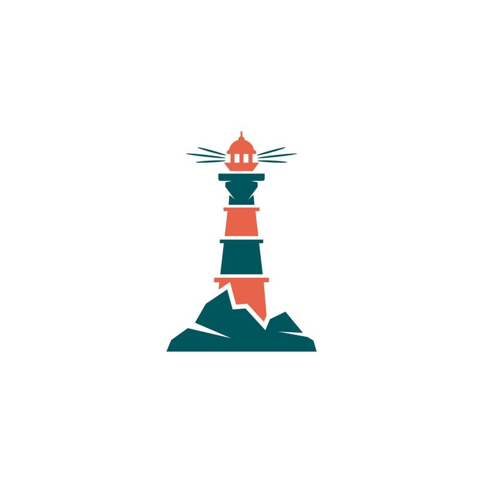 phare logo avec phare couleurs vecteur