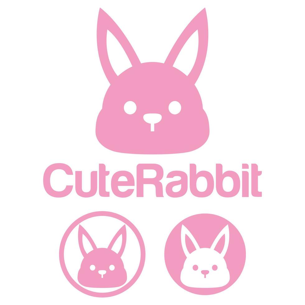 mignonne kawaii tête lapin lapin mascotte dessin animé logo conception icône illustration personnage vecteur art. pour chaque Catégorie de entreprise, entreprise, marque comme animal de compagnie boutique, produit, étiqueter, équipe, badge, étiquette