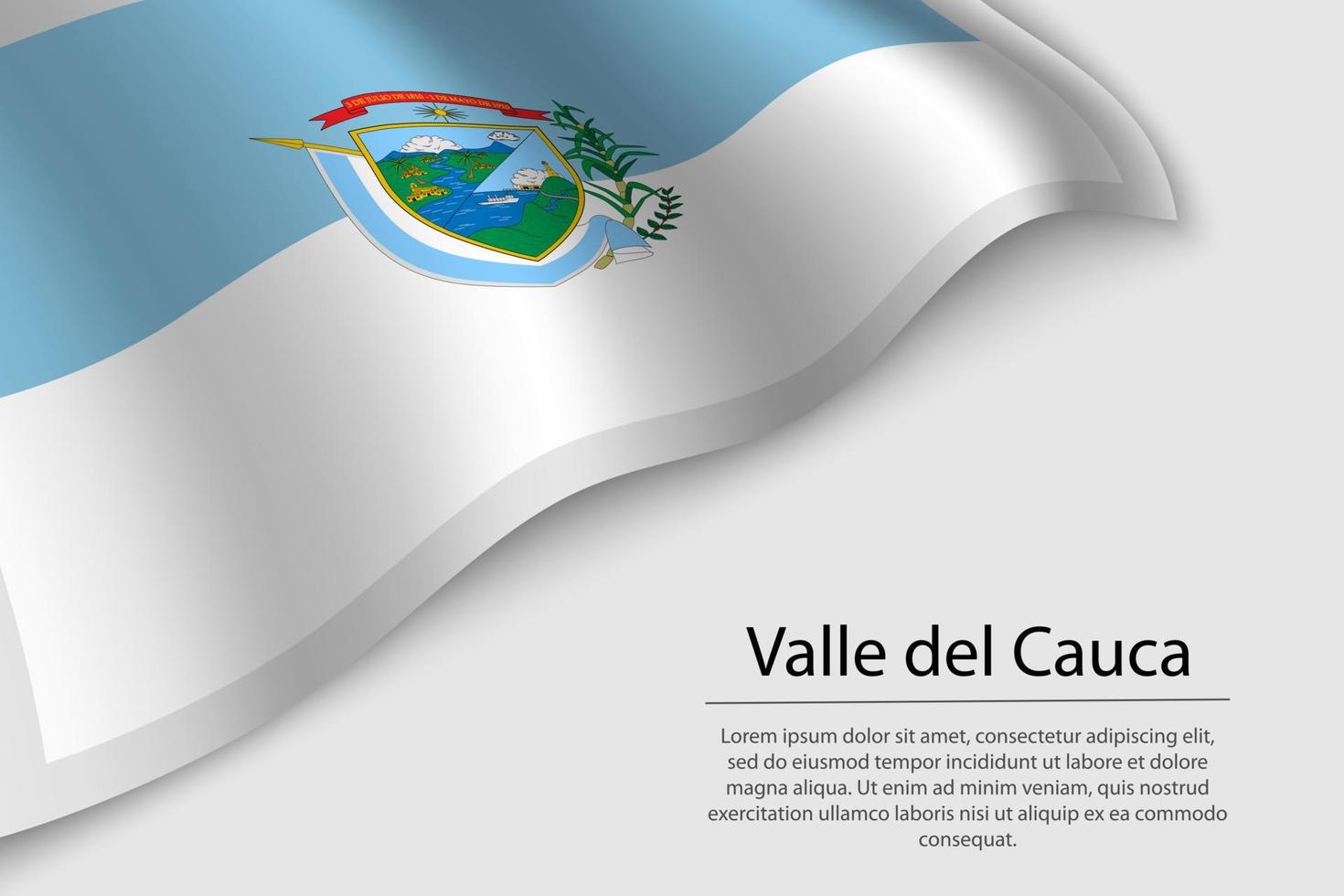 vague drapeau de valle del Cauca est une Région de Colombie vecteur