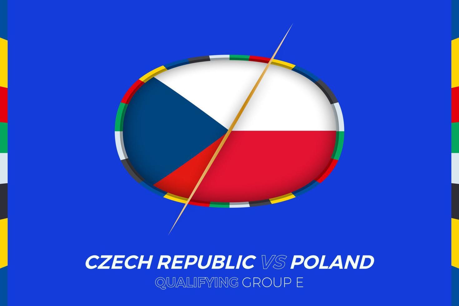 tchèque république contre Pologne icône pour européen Football tournoi qualification, groupe e. vecteur