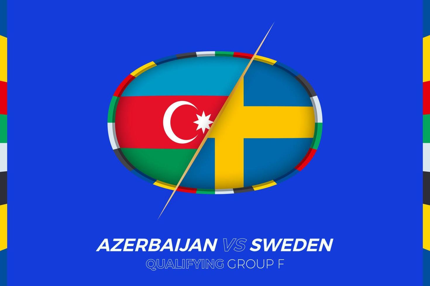 Azerbaïdjan contre Suède icône pour européen Football tournoi qualification, groupe F. vecteur