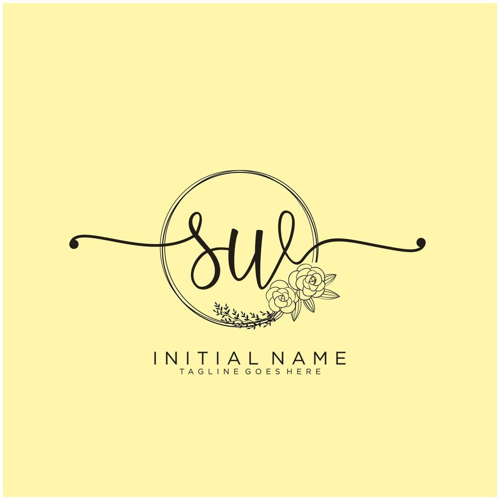 initiale sw féminin logo collections modèle. écriture logo de initiale signature, mariage, mode, bijoux, boutique, floral et botanique avec Créatif modèle pour tout entreprise ou entreprise. vecteur