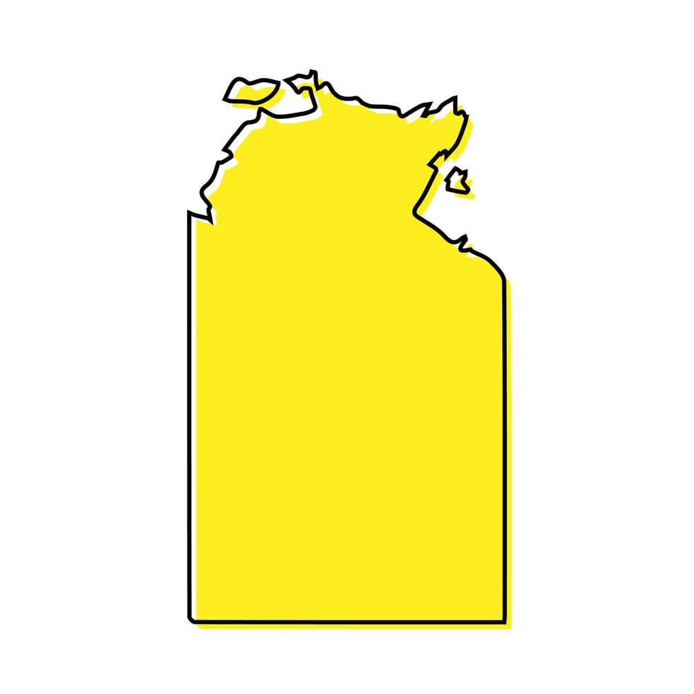 Facile contour carte de nord territoire est une Etat de Australie vecteur