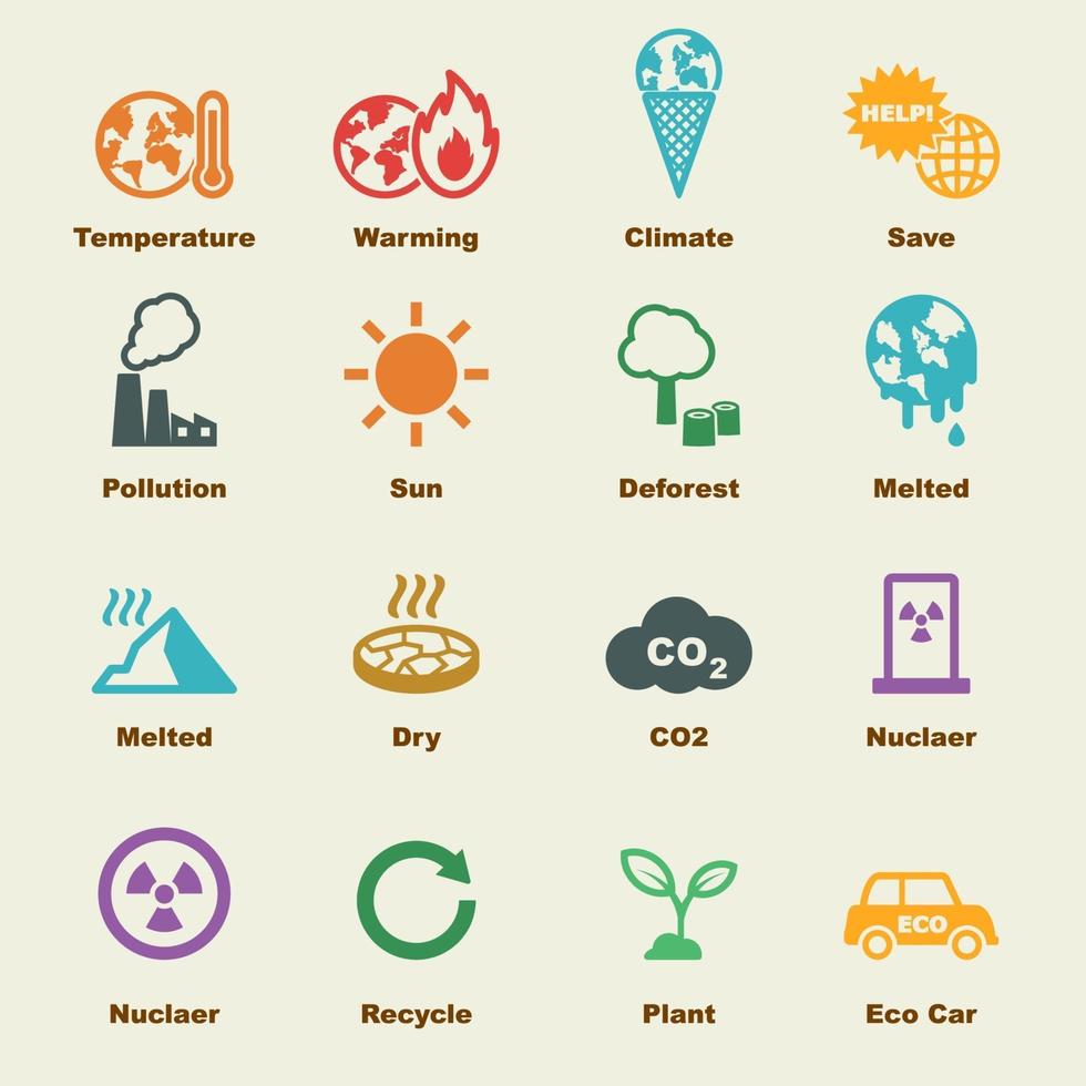 éléments de réchauffement climatique vecteur