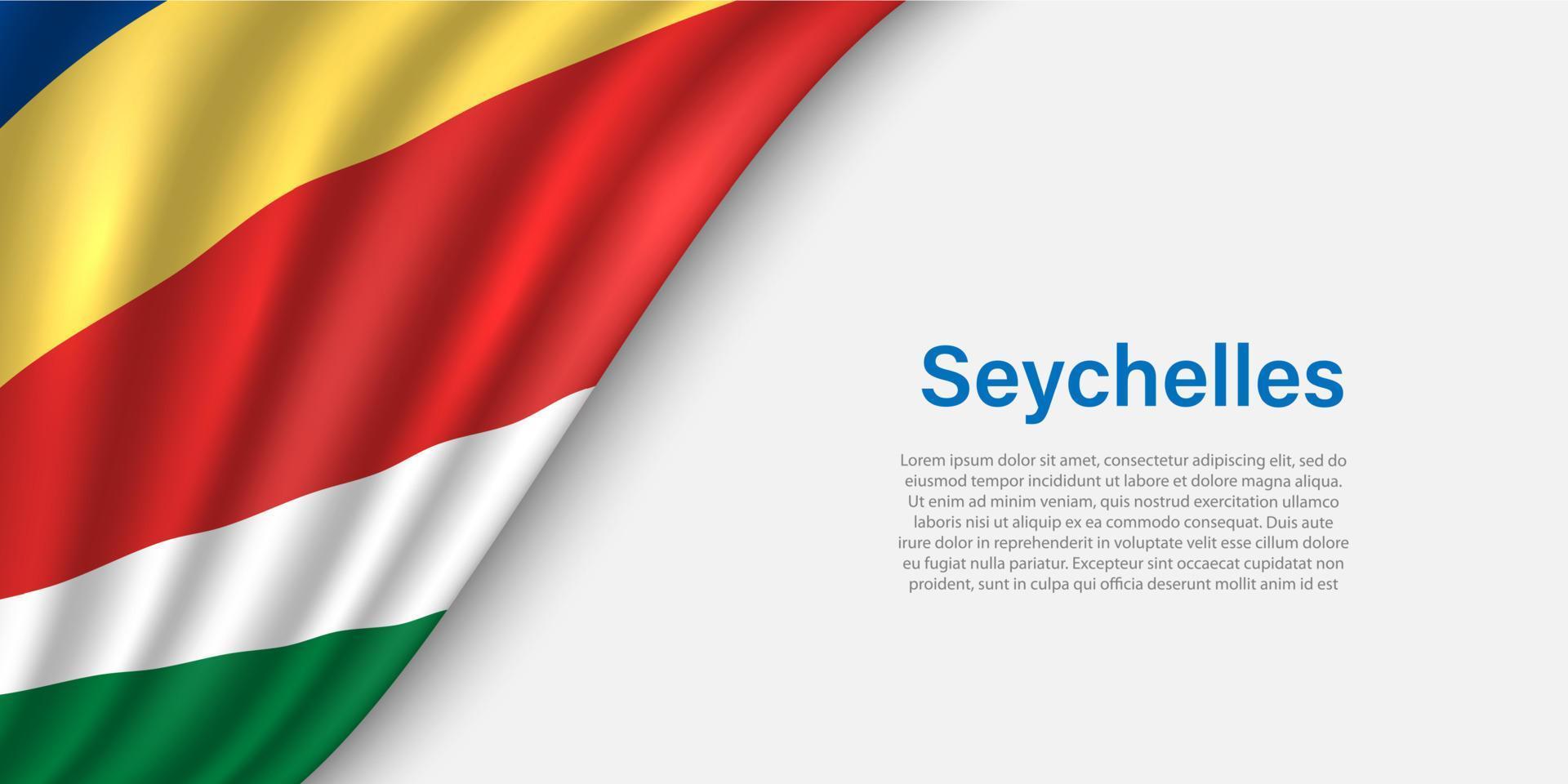 vague drapeau de les Seychelles sur blanc Contexte. vecteur