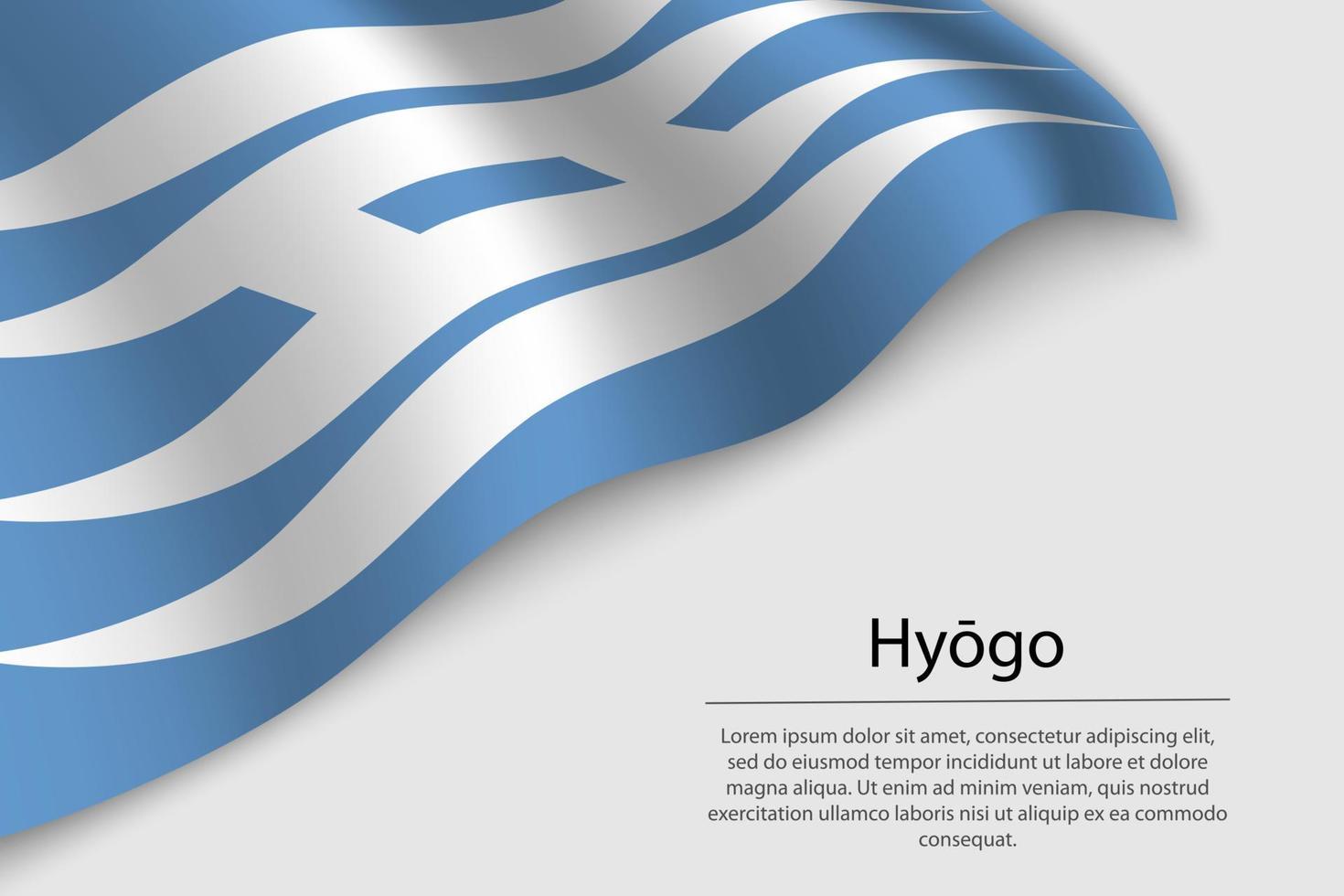 vague drapeau de hyogo est une Région de Japon vecteur