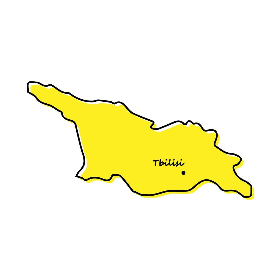 Facile contour carte de Géorgie avec Capitale emplacement vecteur